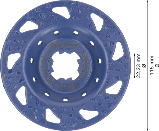 Cabezal de rectificado de carburo multimaterial Bosch EXPERT, plano.